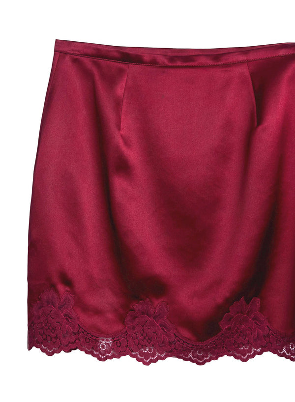 Mulberry - James Lace Slip Skirt | Fleur du Mal - DEMO