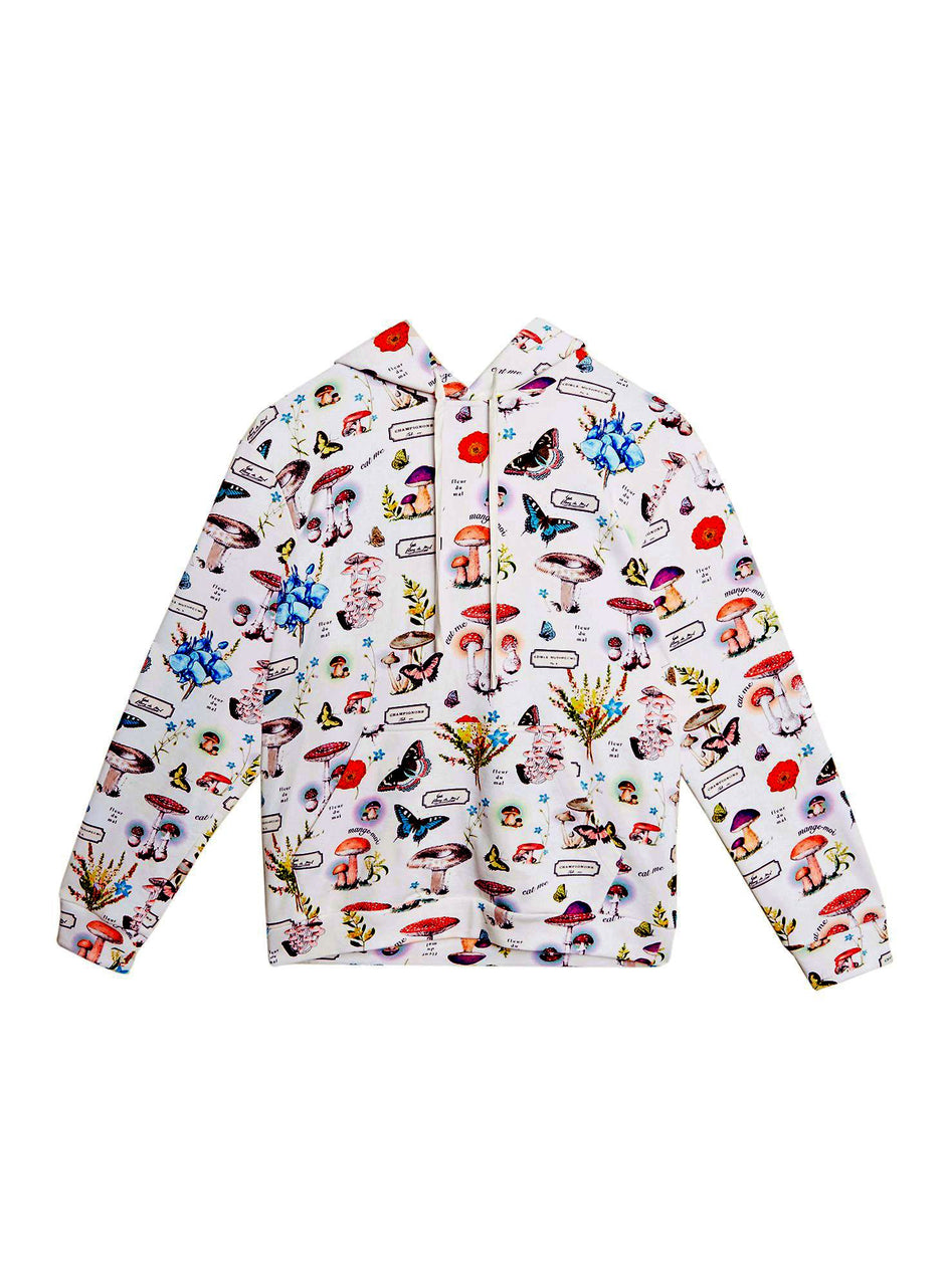 Ivory mushroom print - Mushroom Hoodie | Fleur du Mal - DEMO