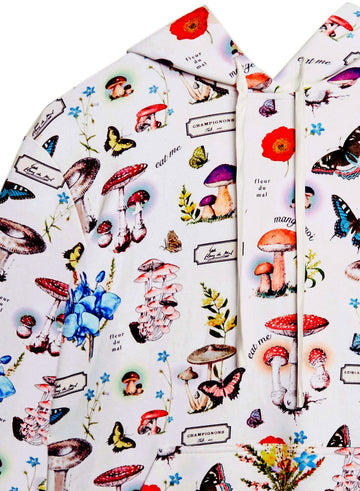 Ivory mushroom print - Mushroom Hoodie | Fleur du Mal - DEMO
