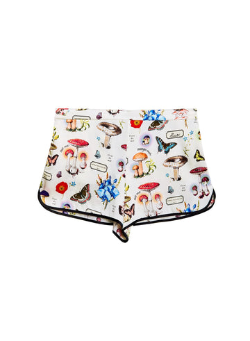 Ivory mushroom print - Pajama Short | Fleur du Mal - DEMO