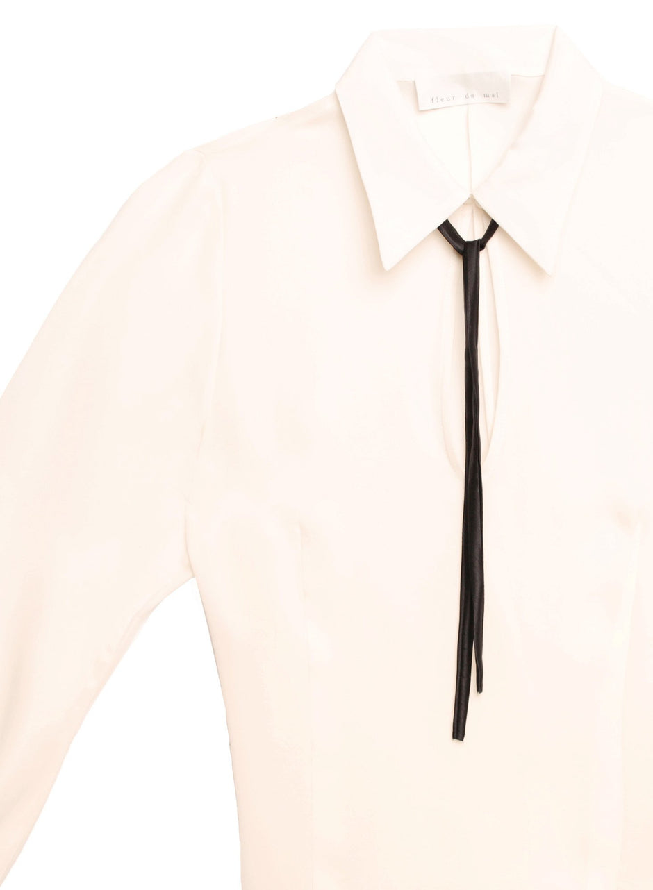 Creme - Necktie Blouse | Fleur du Mal - DEMO