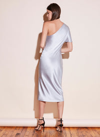 One Shoulder Bias Slip Dress