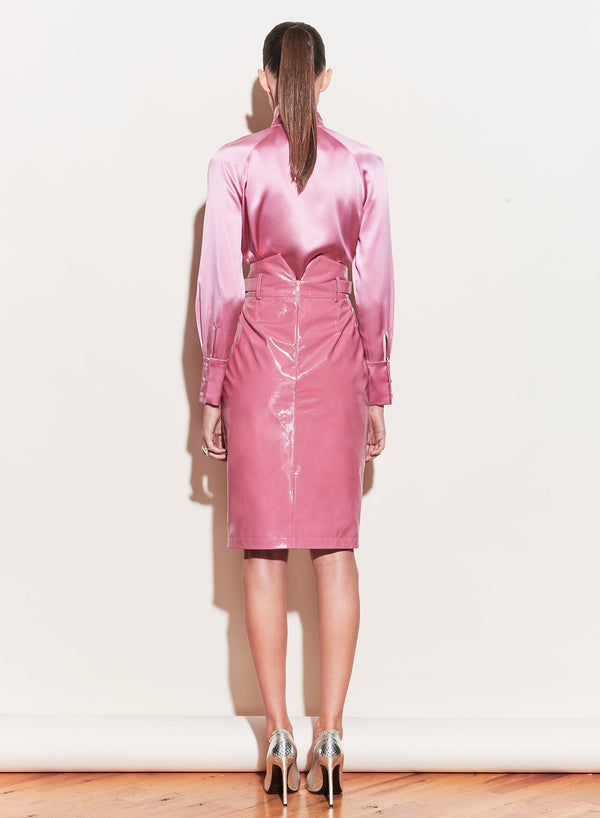 Bisou - Patent V-Yoke Skirt | Fleur du Mal - DEMO