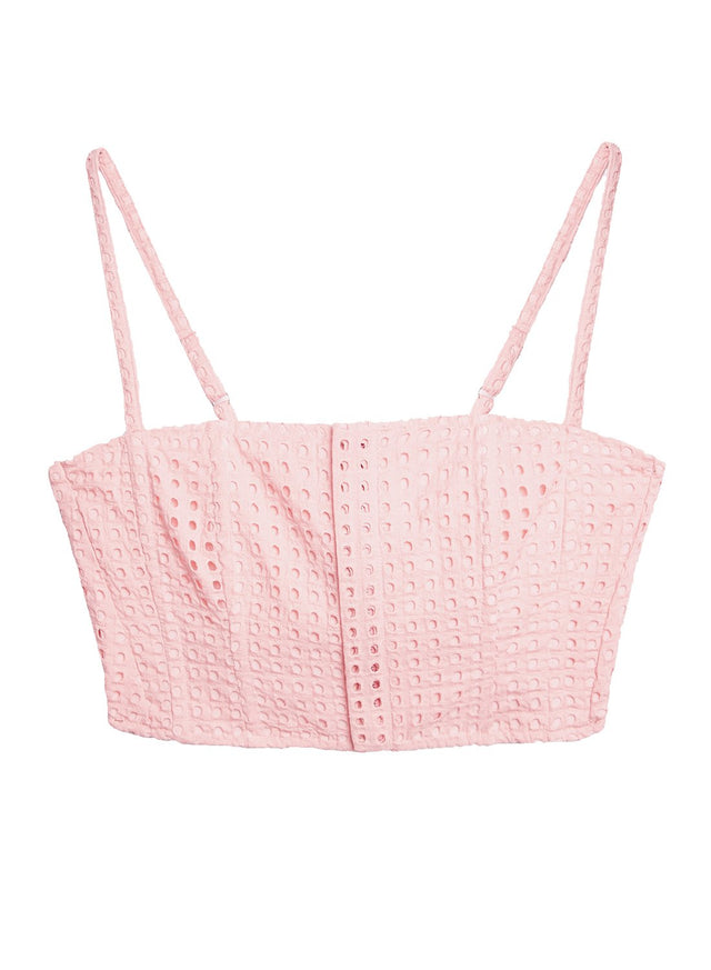 Pink opal - Eyelet Corset Top | Fleur du Mal - DEMO