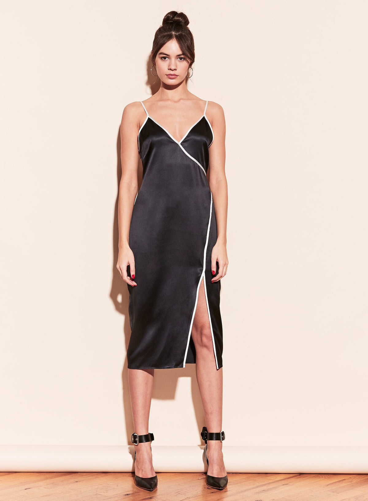 Piped V-Neck Dress