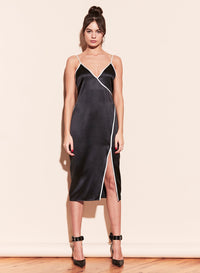 Piped V-Neck Dress