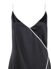 Piped V-Neck Dress