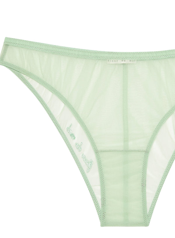 Pistachio - Logo Embroidered Tricot Hipster | Fleur du Mal - DEMO