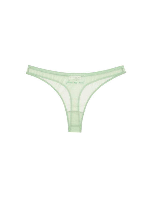 Pistachio - Logo Embroidered Tricot Thong | Fleur du Mal - DEMO