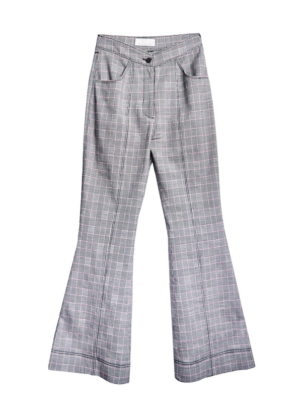 Plaid check - Plaid Check Flare Pant | Fleur du Mal - DEMO
