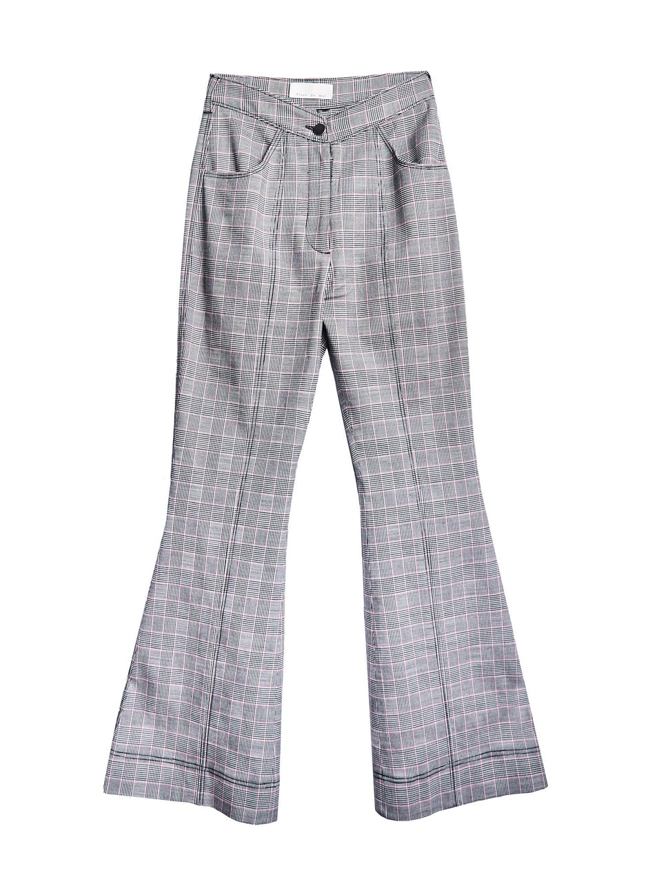 Plaid check - Plaid Check Flare Pant | Fleur du Mal - DEMO