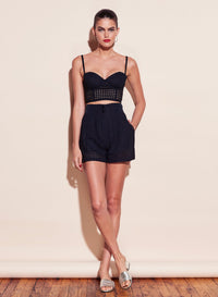 Eyelet Pleated Shorts