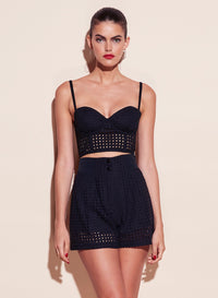 Eyelet Pleated Shorts