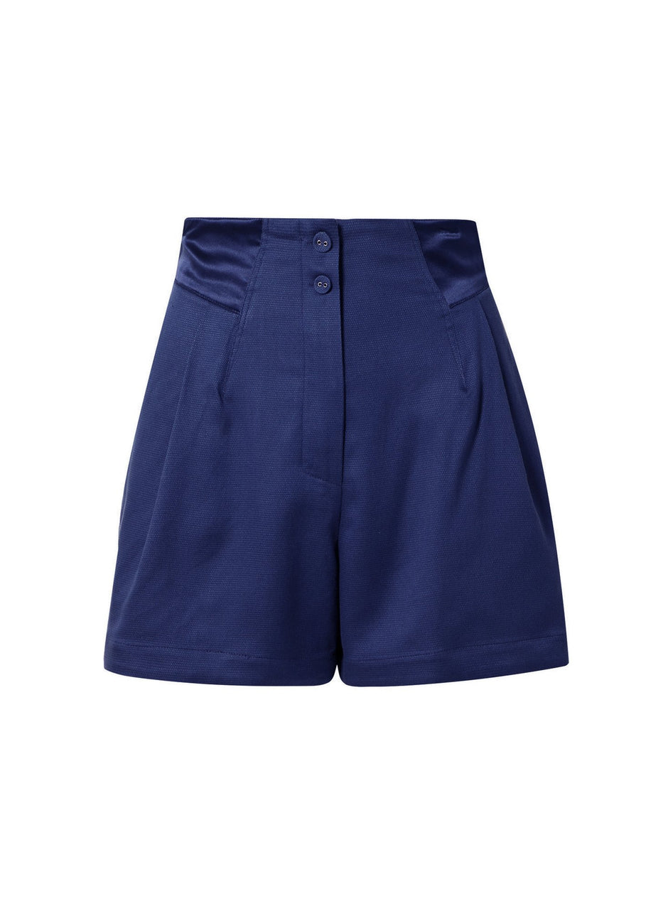 Spring indigo - Pleated Shorts | Fleur du Mal - DEMO