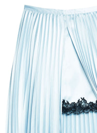Pleated Lace Insert Skirt