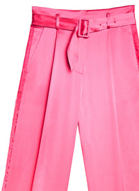 Lace Insert Belted Trouser
