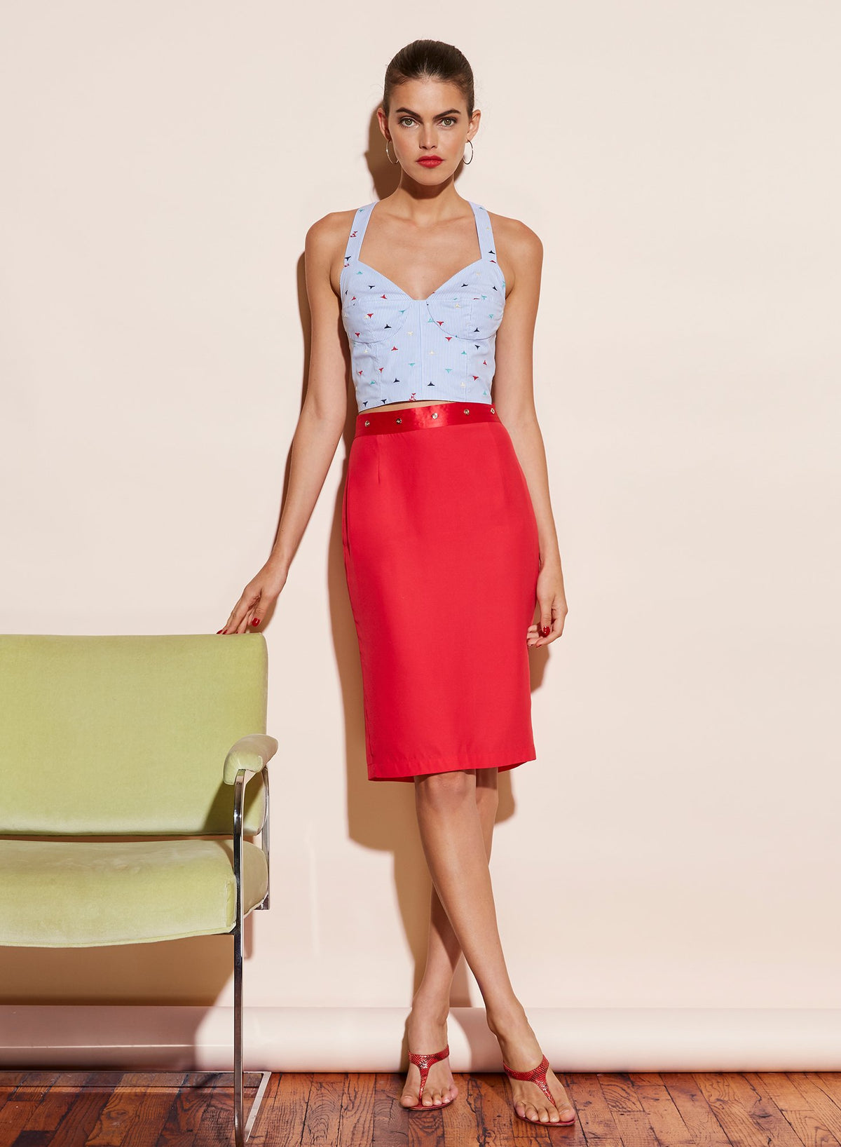 Poplin Crisscross Bustier Top