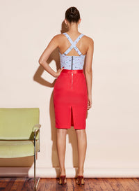 Grommet Pencil Skirt