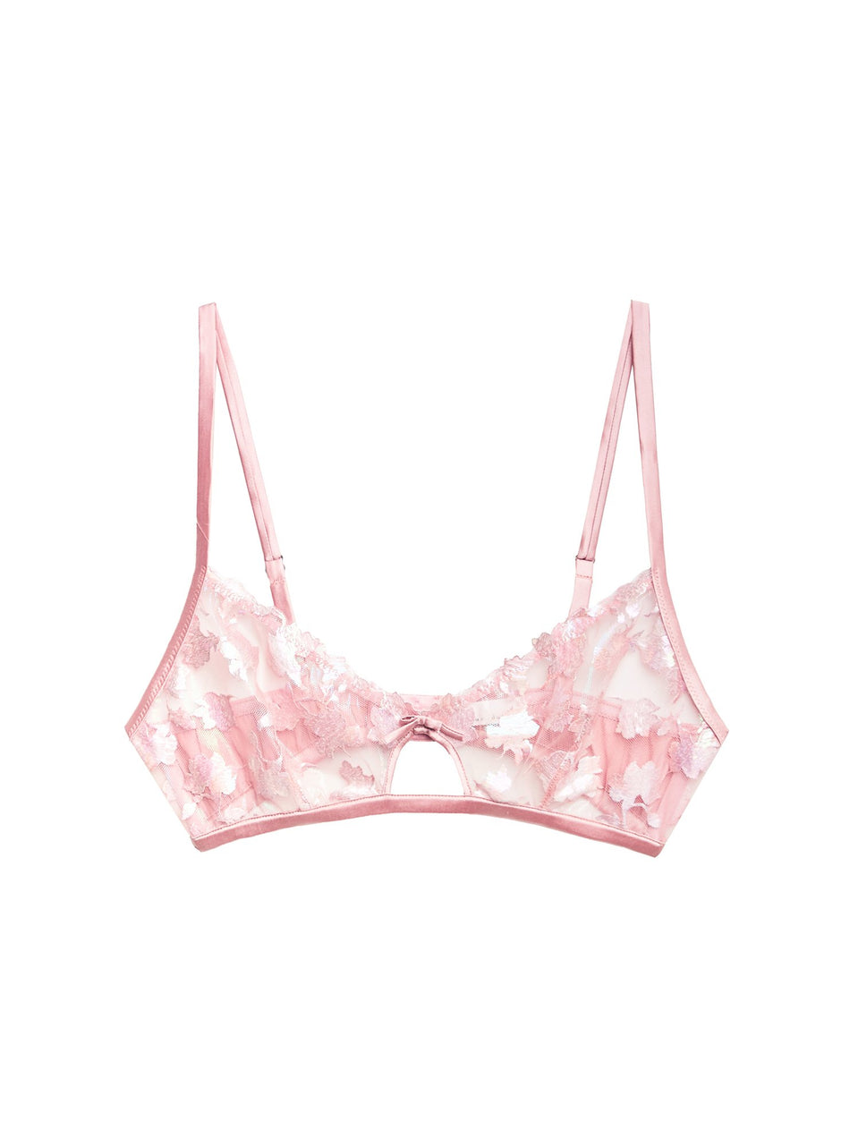 Rose pink - Prisma Embroidery Cutout Bralette | Fleur du Mal - DEMO