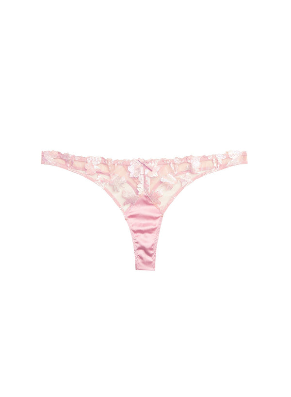 Rose pink - Prisma Embroidery Thong | Fleur du Mal - DEMO