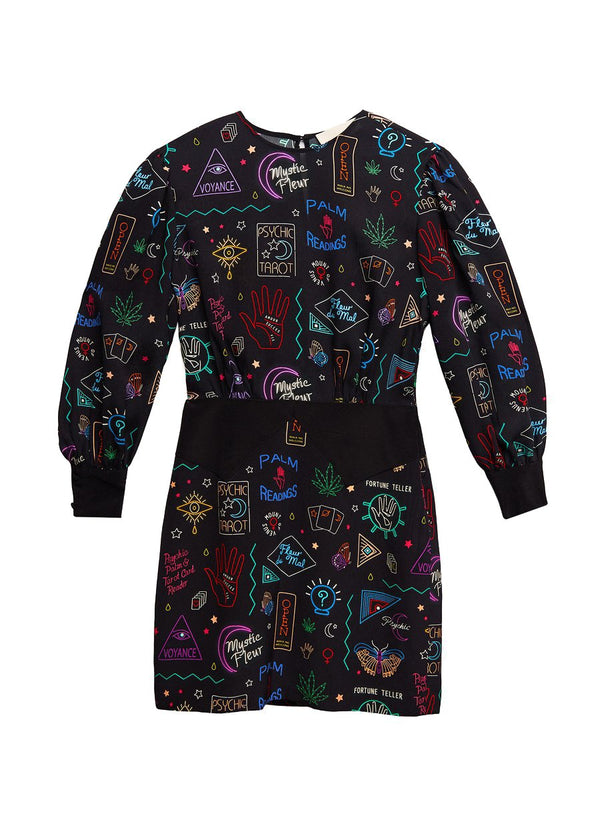 Palmistry - Puff Sleeve Gartered Dress | Fleur du Mal - DEMO