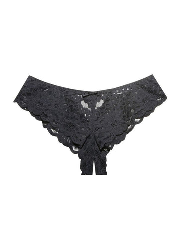 Black - Charlotte Crotchless Panty | Fleur du Mal - DEMO