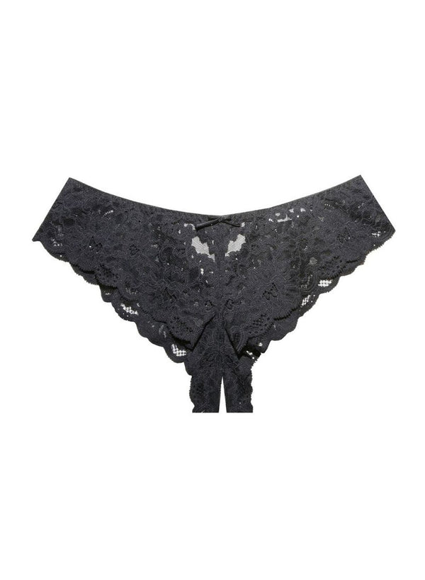 Black - Charlotte Crotchless Panty | Fleur du Mal - DEMO