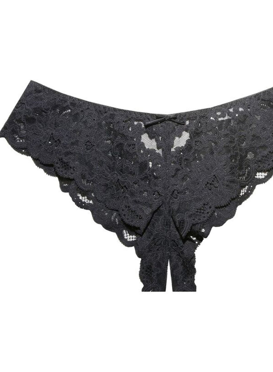 Black - Charlotte Crotchless Panty | Fleur du Mal - DEMO