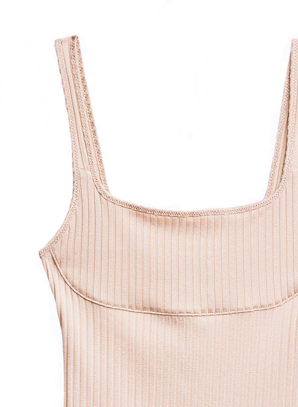 Tan - Ribbed Knit Cami | Fleur du Mal - DEMO