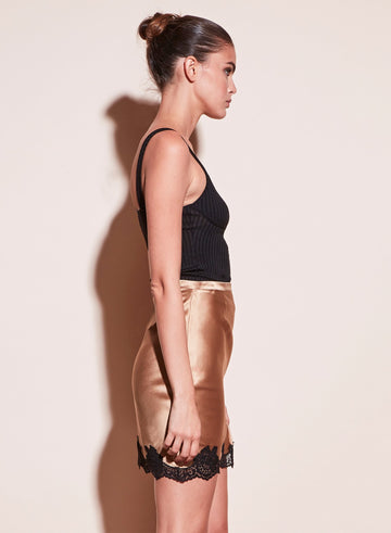 Black - Ribbed Knit Cami | Fleur du Mal - DEMO