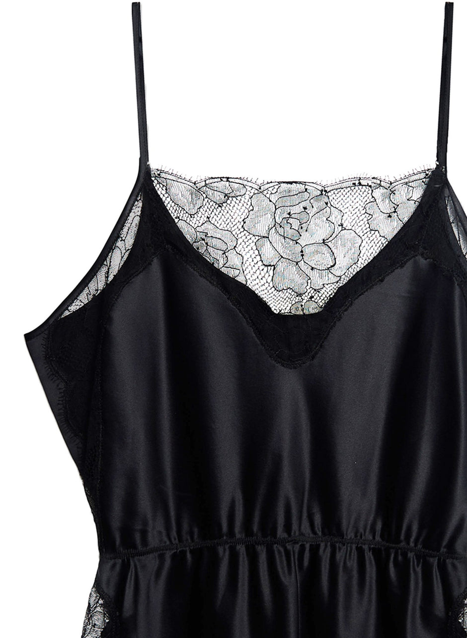 Black - Satin Rose Lace Cami | Fleur du Mal - DEMO