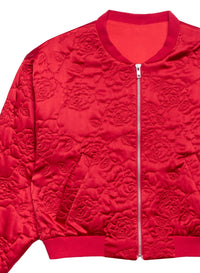 Rose Quilted Bomber Jacket