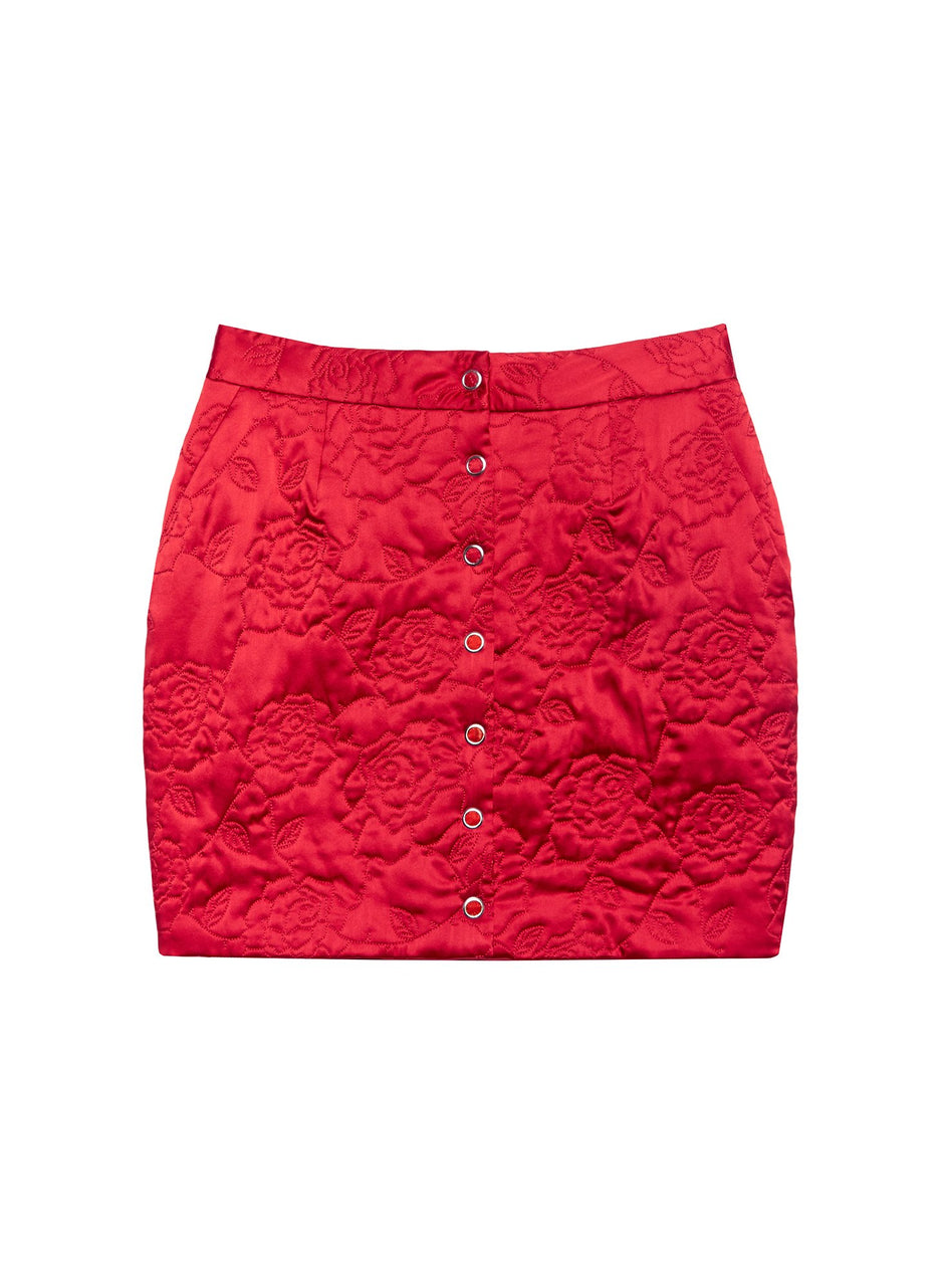 Rouge - Rose Quilted Skirt | Fleur du Mal - DEMO