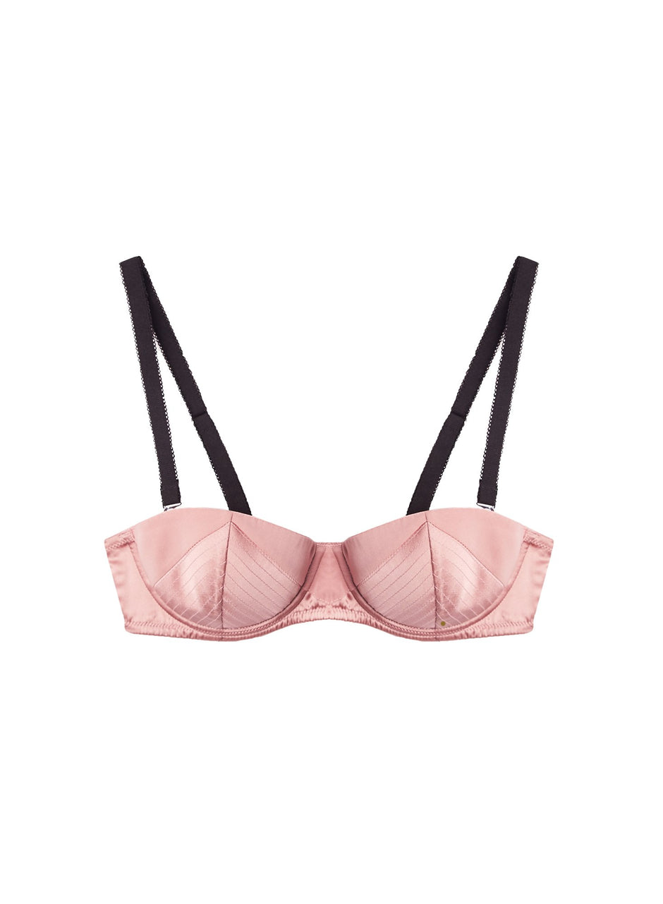 Rose pink/black - Top Stitch Convertible Bra | Fleur du Mal - DEMO