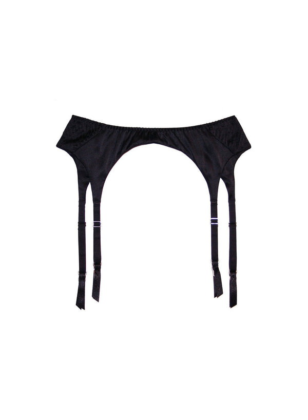 Black - Top Stitch Garter Belt | Fleur du Mal - DEMO