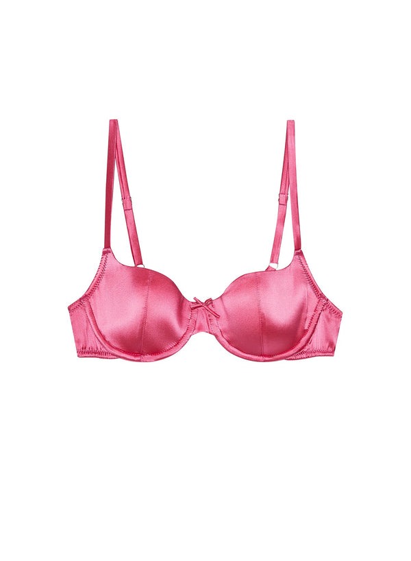 Plum rose - Satin Luxe Balconette Bra | Fleur du Mal - DEMO