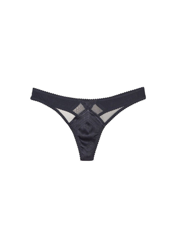 Black - Top Stitch Thong | Fleur du Mal - DEMO