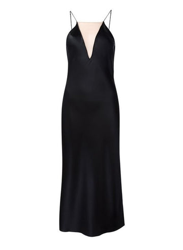 Black - Sheer Plunge Bias Slip | Fleur du Mal - DEMO