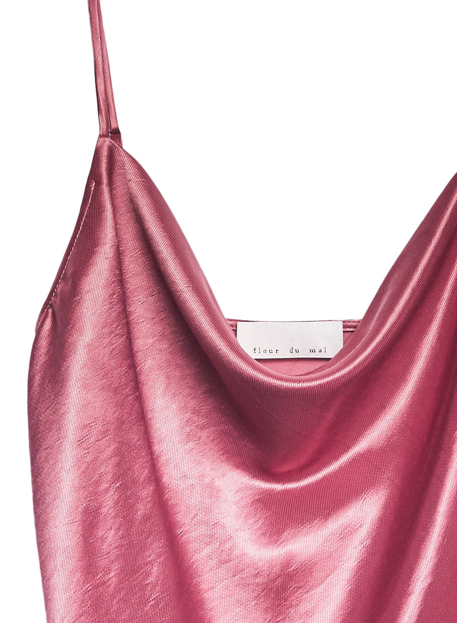 Shiny rosewood - Rosewood Luster Cowl Neck Cami | Fleur du Mal - DEMO
