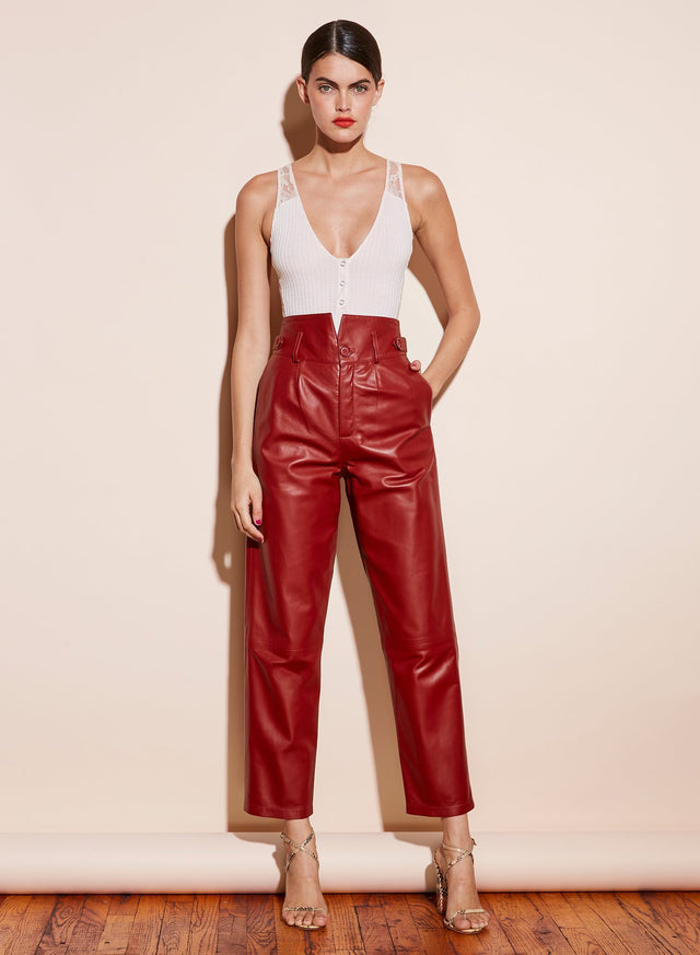 Sienna - Leather V-Yoke Pant | Fleur du Mal - DEMO