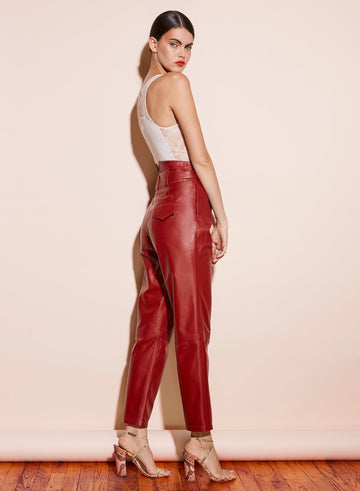 Sienna - Leather V-Yoke Pant | Fleur du Mal - DEMO
