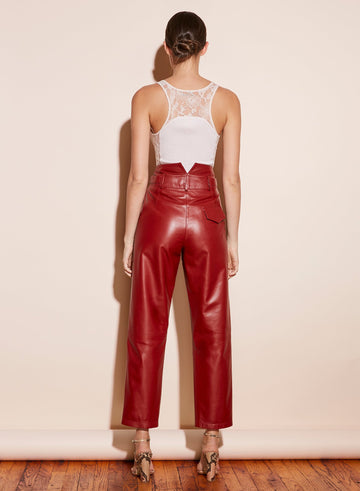 Sienna - Leather V-Yoke Pant | Fleur du Mal - DEMO