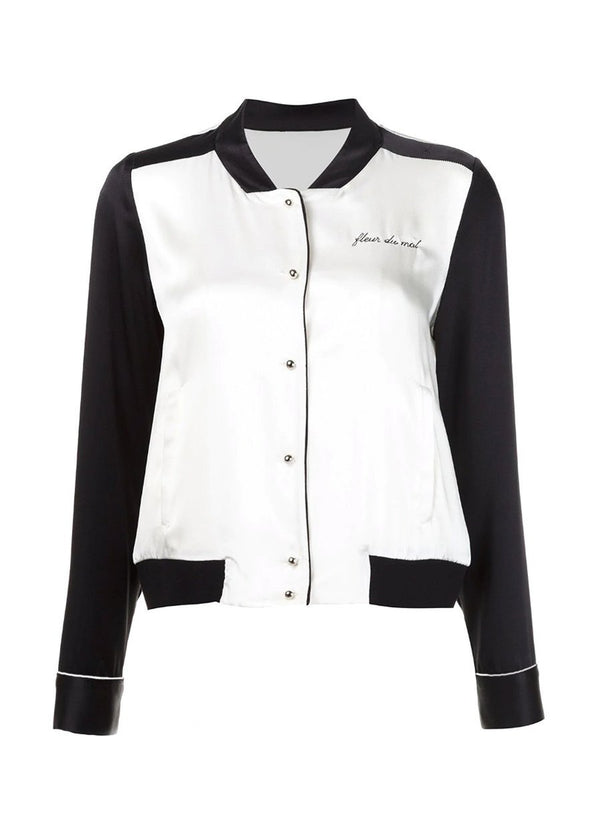 Ivory - Silk Logo Bomber | Fleur du Mal - DEMO