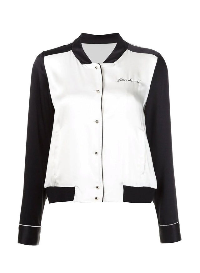 Ivory - Silk Logo Bomber | Fleur du Mal - DEMO