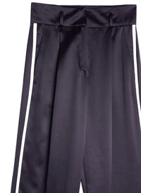 Silk Piping Belted Pants