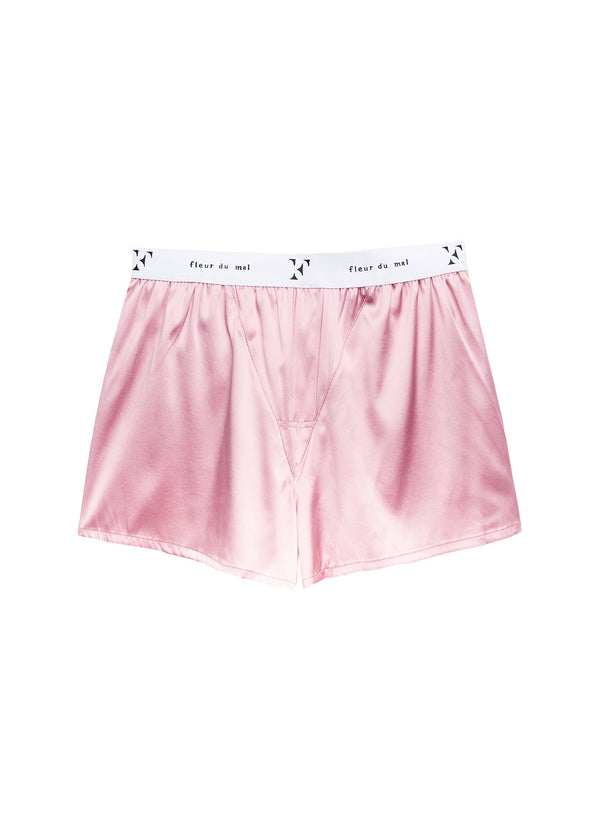 Rose pink - Unisex Washable Silk Boxers | Fleur du Mal - DEMO