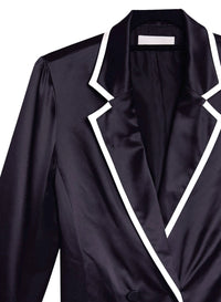 Piped Double Breasted Blazer