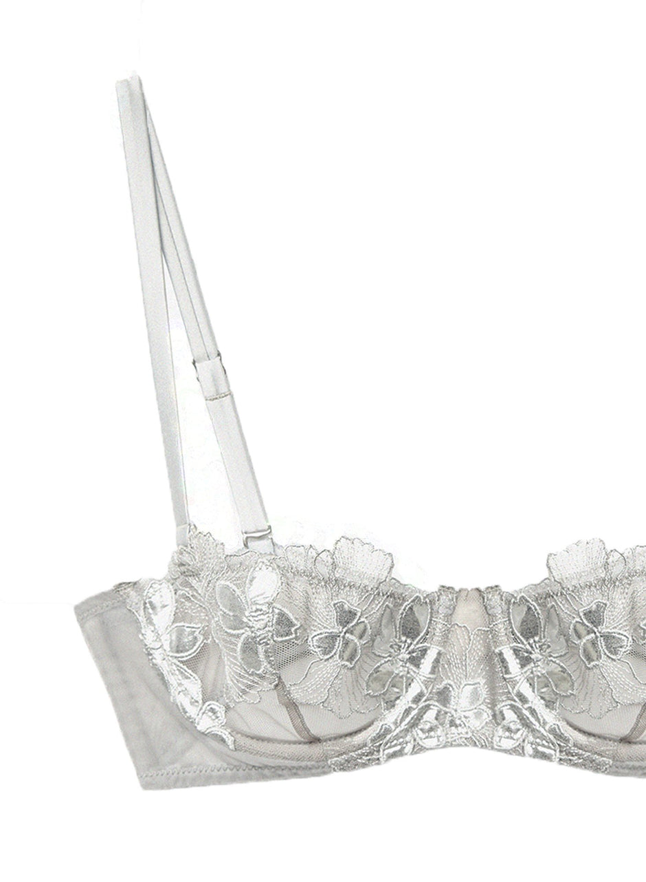 Silver foil - Violet Balconette Bra | Fleur du Mal - DEMO