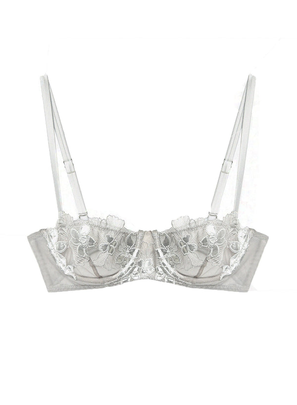 Silver foil - Violet Balconette Bra | Fleur du Mal - DEMO
