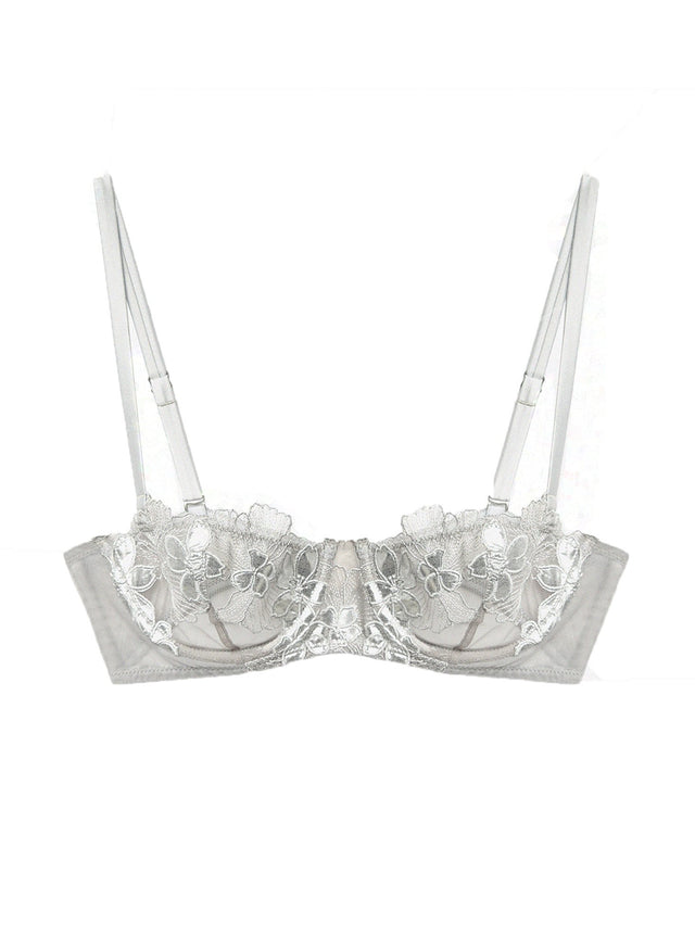 Silver foil - Violet Balconette Bra | Fleur du Mal - DEMO